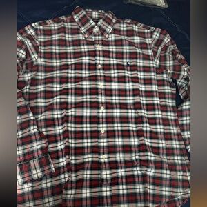 Ralph Lauren Men's Plaid Shirt - Red, Black, and White